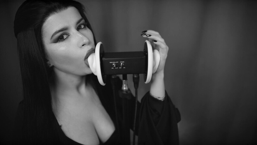 Lerka ASMRka - Halloween ASMR Morticia Addams | Ear licking