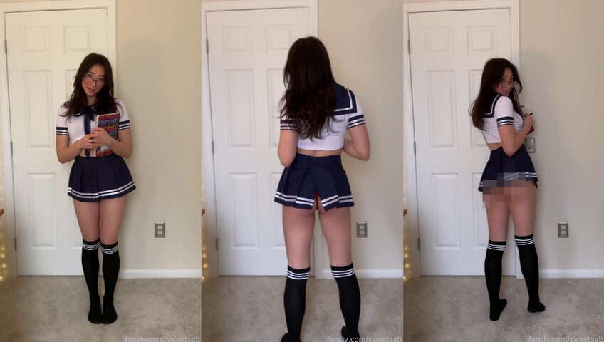 Sleepy Sab ASMR - Short School Skirt & Red Pentise | Short Tease Fansly Video