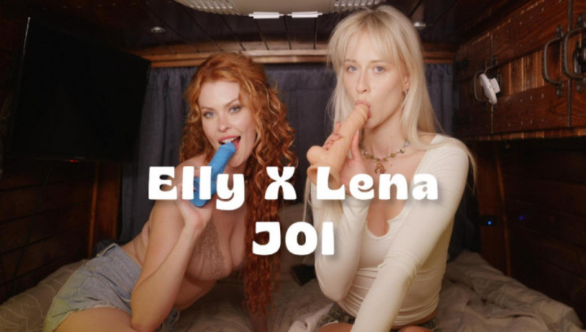 Lena Polanski​ & Elly Clutch - Double Solo Dildo Masturbation on the Bed