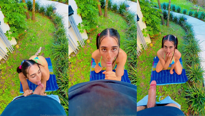 Izzy Green - Outside POV Blowjob