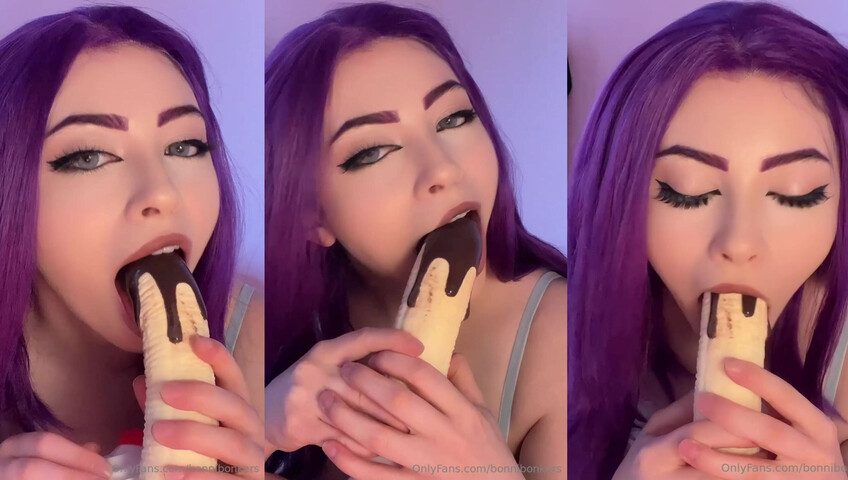 Bonbibonkers - Raven Suck Banana Dildo POV