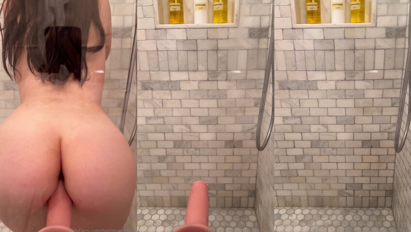 Bigtittygothegg - Shower Solo Self-Fuck w/Dildo