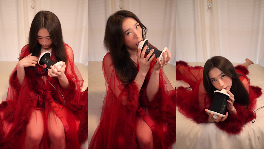 Sleepy Sab ASMR - 3Dio Ear Licking/Eating + Soft Moaning JOI